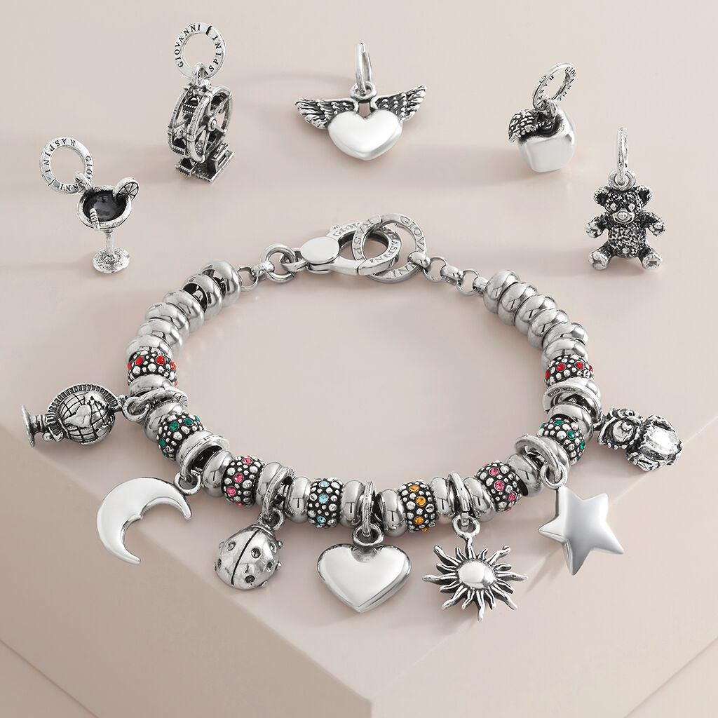 【ワニマ】コカ・コーラ：ヴィンテージスタイル・ウッドスレッドオーナメント Four-Leaf Clover Red Italian Horn Small Charm in Sterling silver