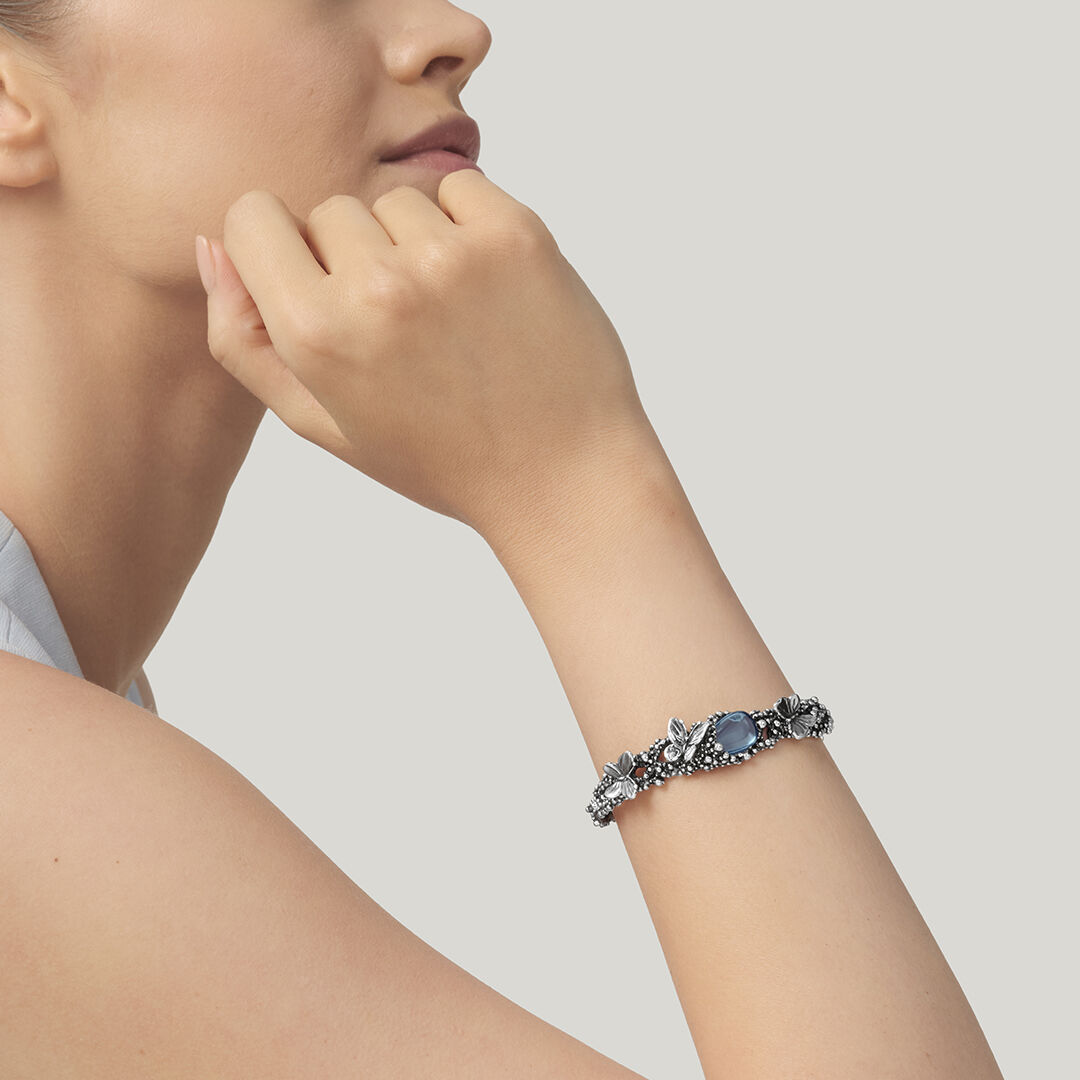 Bracciale Donna Argento – Acciaio Inox, Design A Clip, Regalo Elegante Per Moglie, Fidanzata O Amica, Gioiello Moderno Primavera/Estate