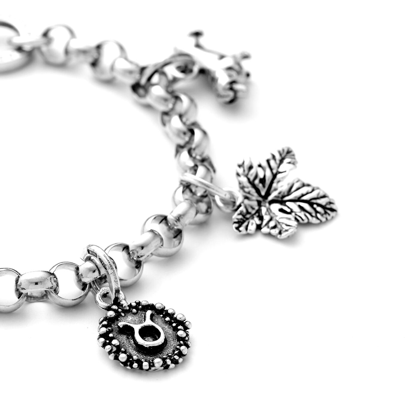 Charm Medaille Stier, Charm aus Silber 925_image number 1_Giovanni Raspini