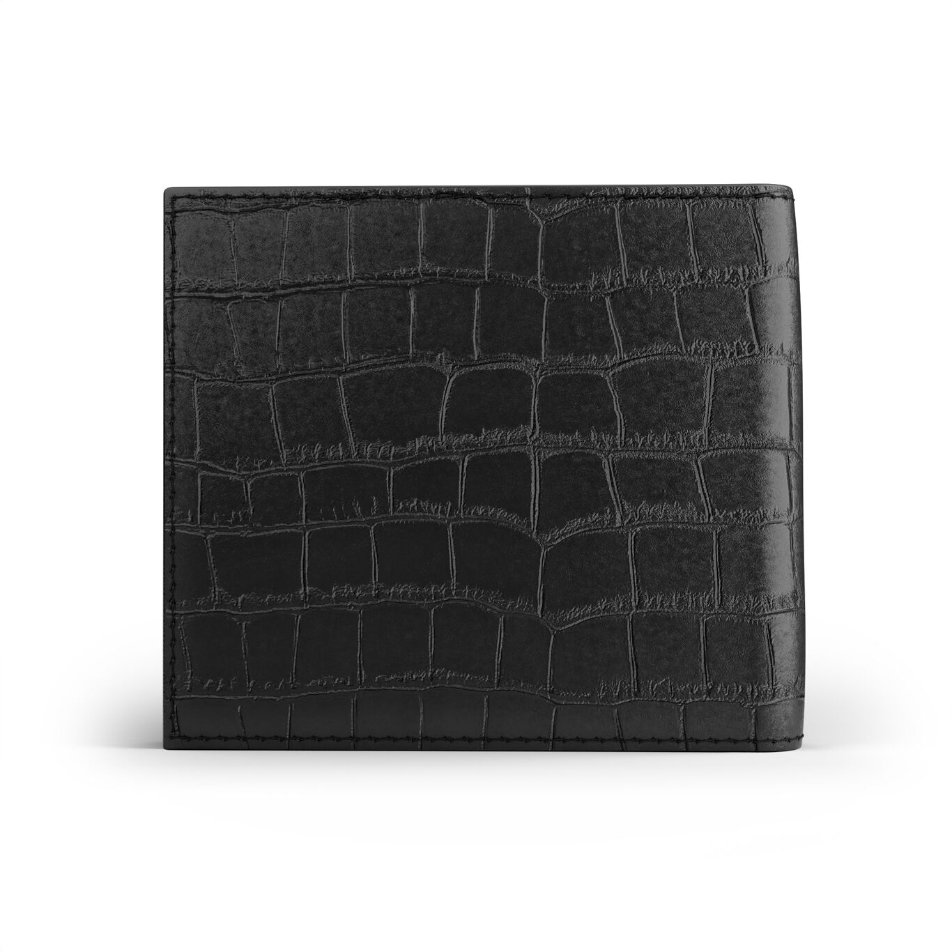 Black Croco Leather Wallet, Leather wallet with iconic sterling silver decoration_image number 5_Giovanni Raspini