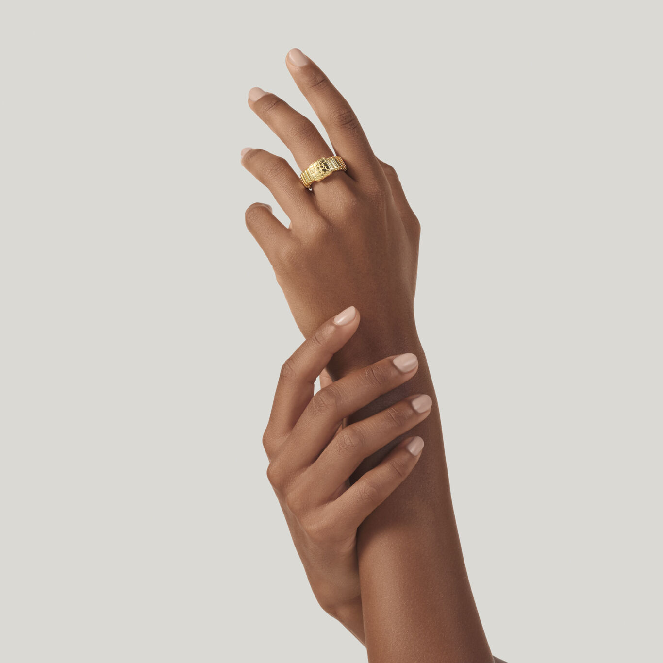 Bague Tubogas Croco Dor&eacute;e