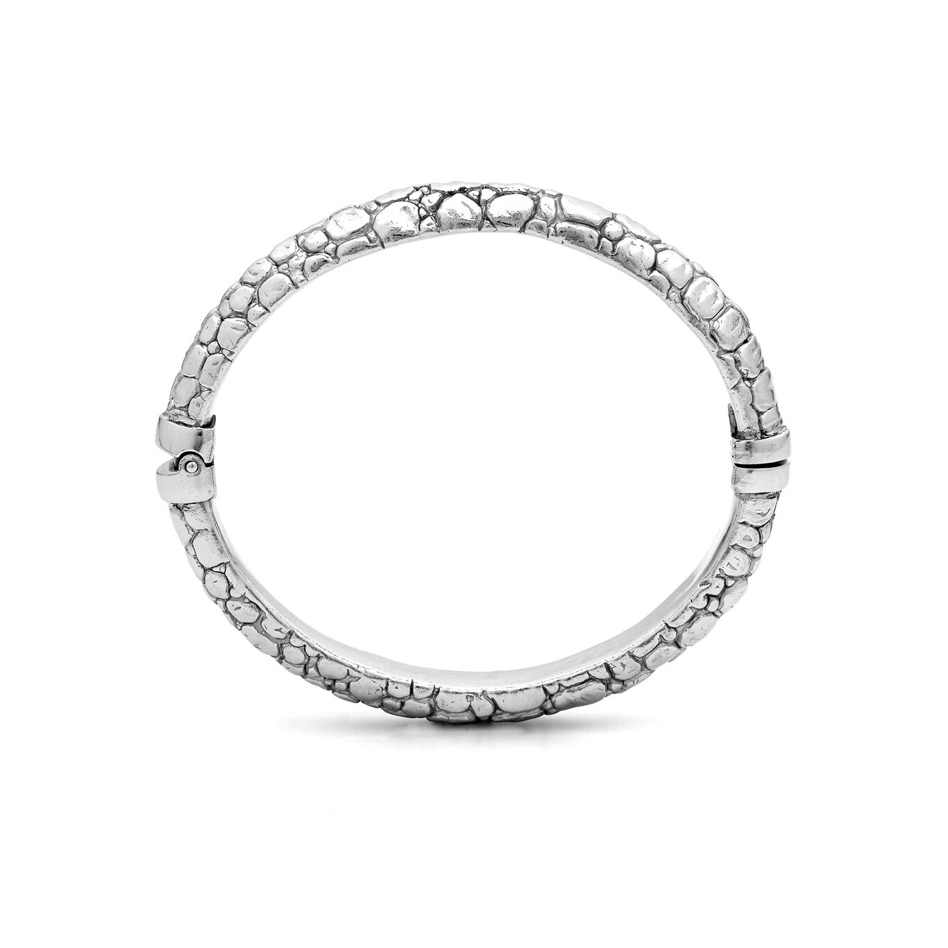 Croco Small Bangle, Bangle in Sterling Silver_image number 2_Giovanni Raspini