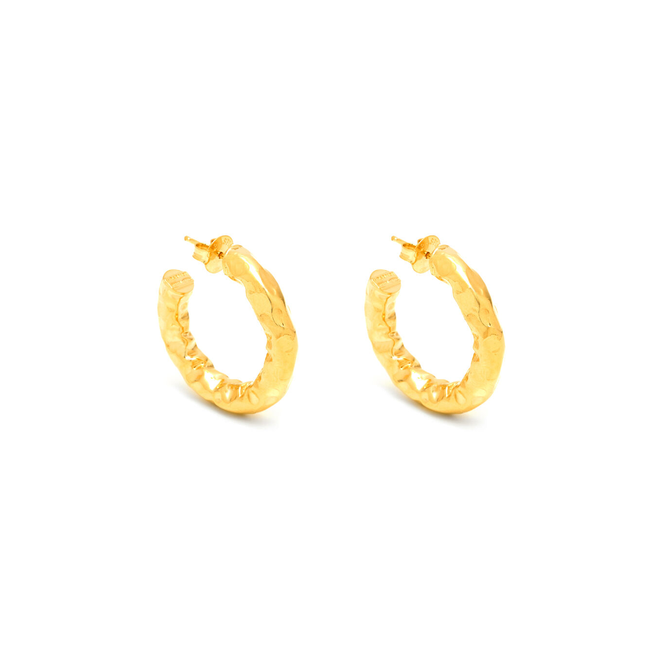 Stone Small Earrings, Hoop Earrings in gold-plated Sterling Silver_image number 0_Giovanni Raspini