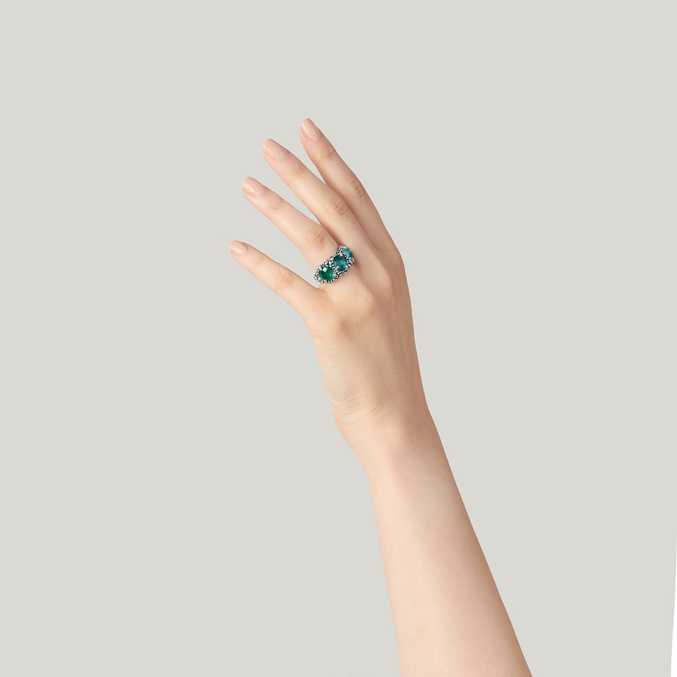 Anillo Trilogía Blue Ivy, Anillo de Plata 925 y cristales de colores_image number 1_Giovanni Raspini