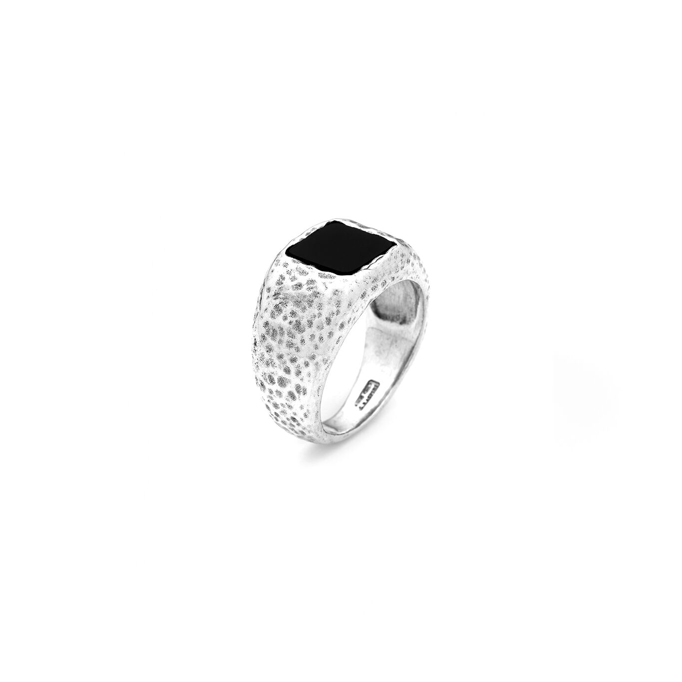 Anillo Martillado Cuadrado &Oacute;nice