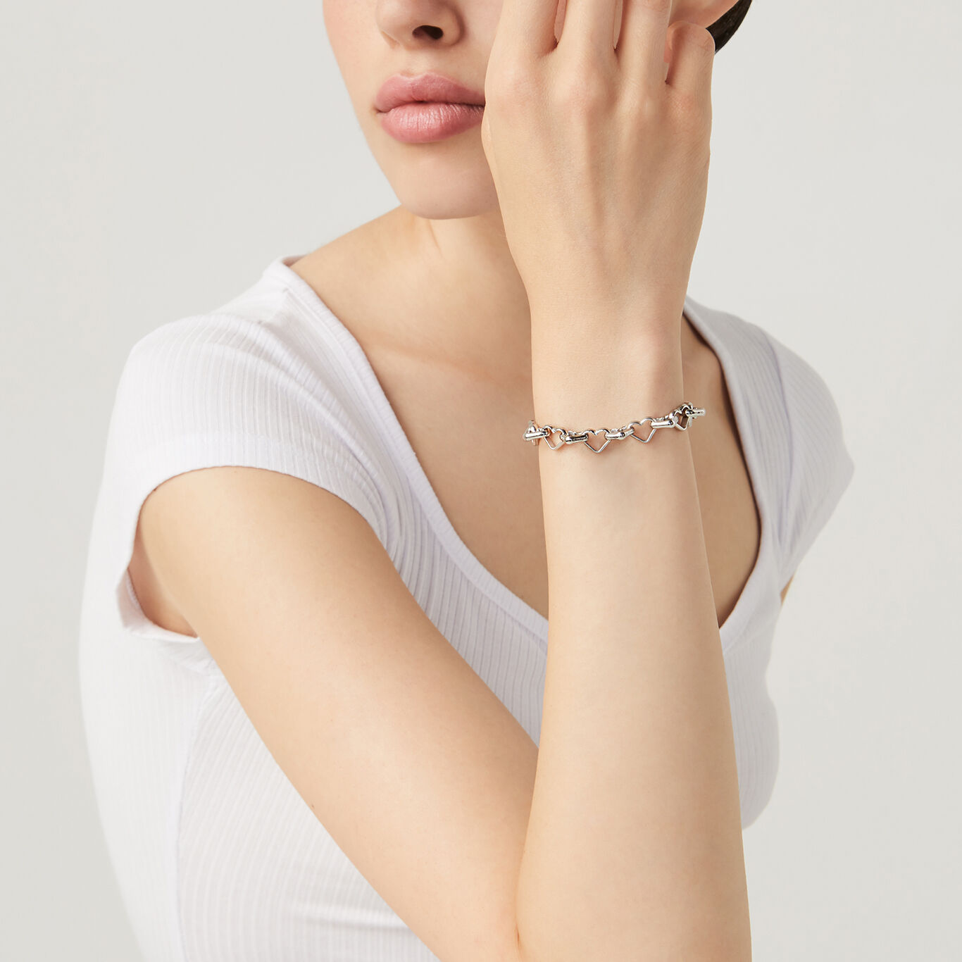 Bracelet chaîne Cœurs