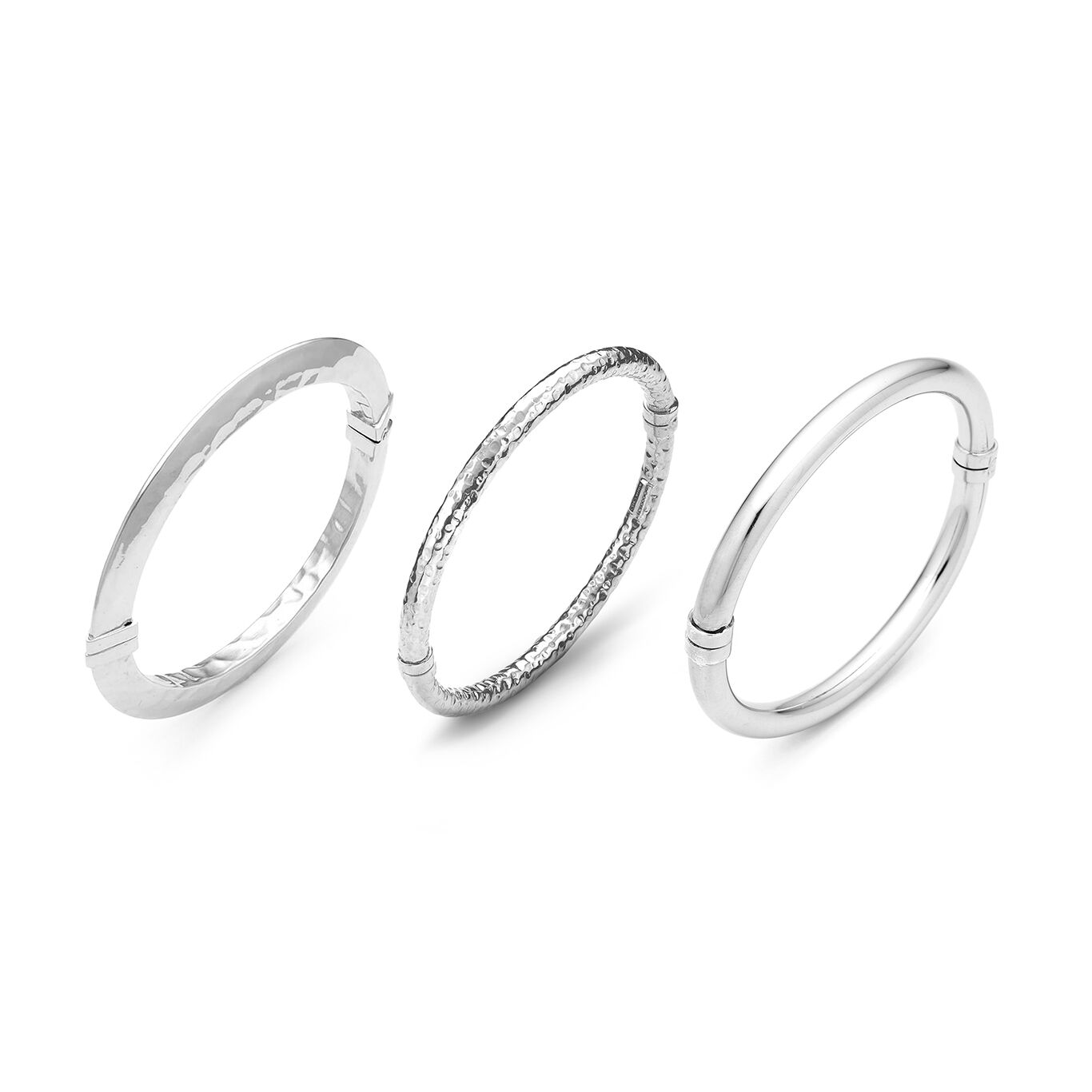 Silver Rock Bangle Set