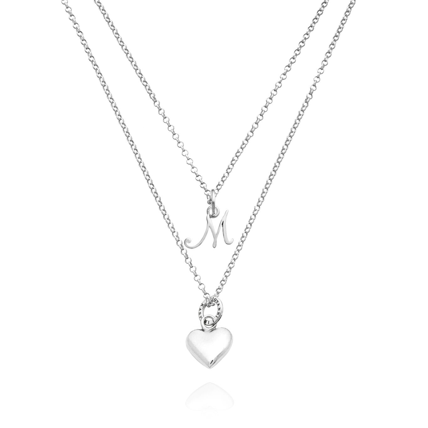 Collier Coeur et Lettre M