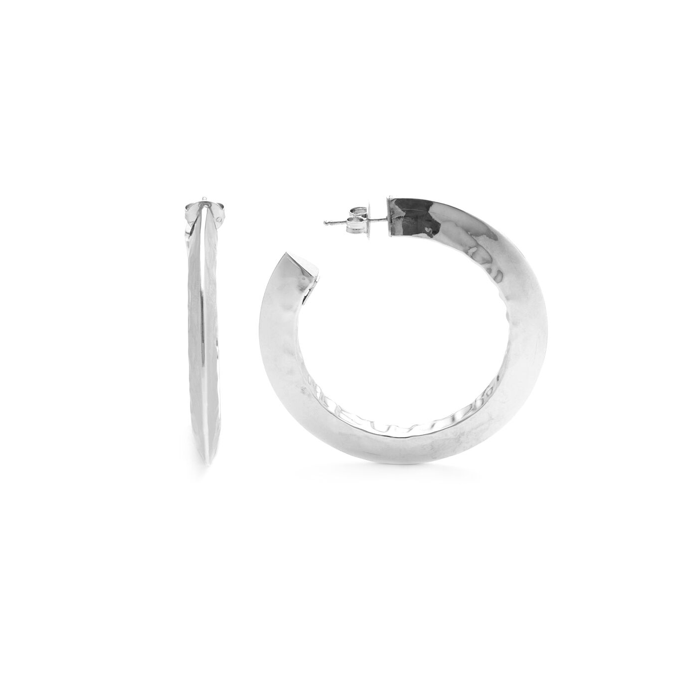 Blade Big Earrings, Hoop Earrings in Sterling Silver_image number 2_Giovanni Raspini