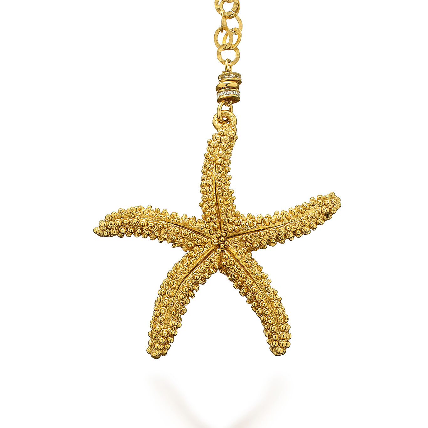 Starfish Pendant, Necklace in gold-plated Sterling Silver and Swarovski crystals_image number 0_Giovanni Raspini