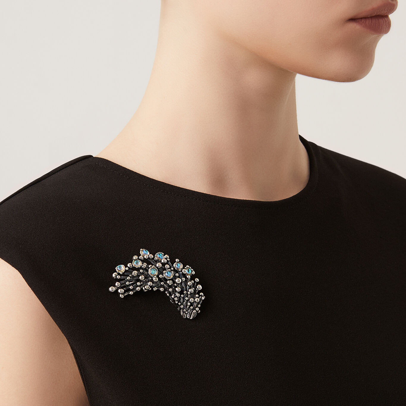 Fireworks Brooch, Sterling silver brooch with mystic quartz stones_image number 1_Giovanni Raspini