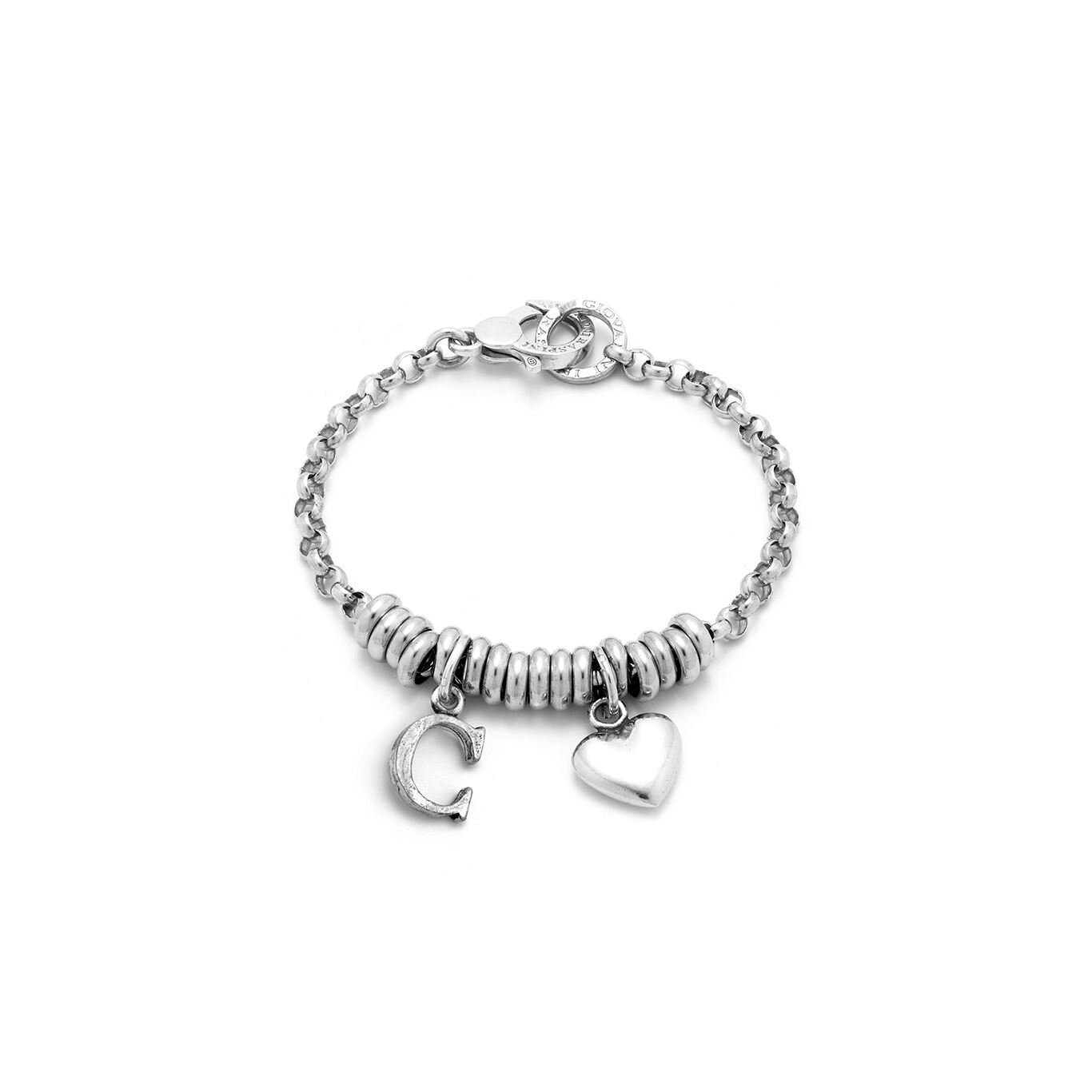 Bracelet with Heart and Letter C