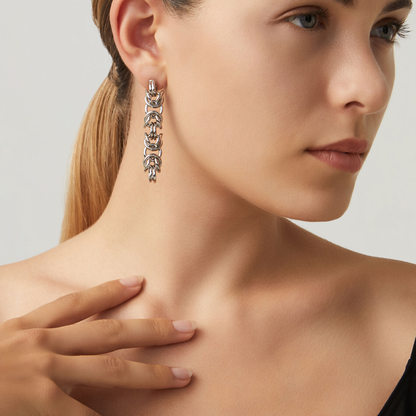 Boucles d'oreilles mailles byzantines