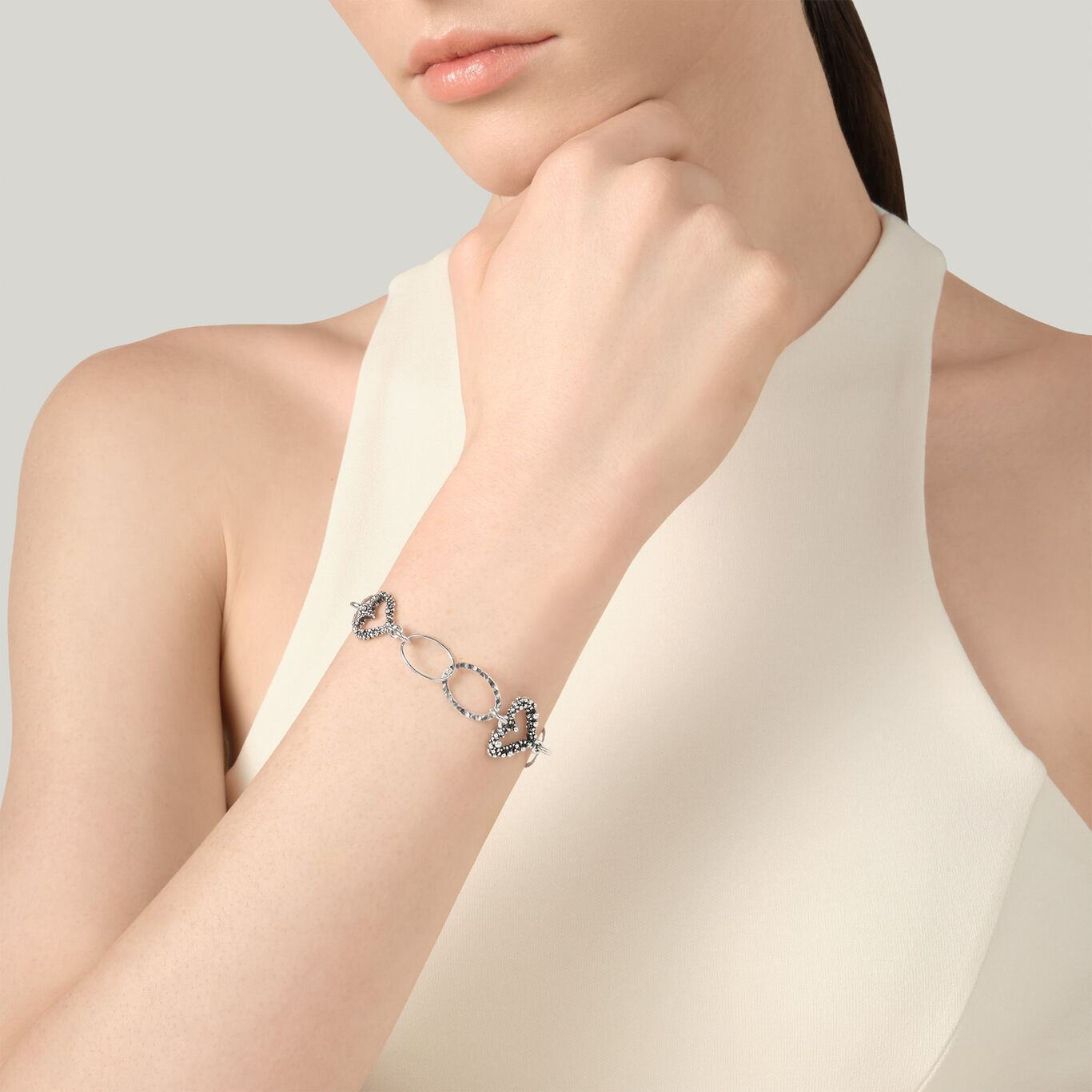 Bracelet C&oelig;urs et Cha&icirc;ne