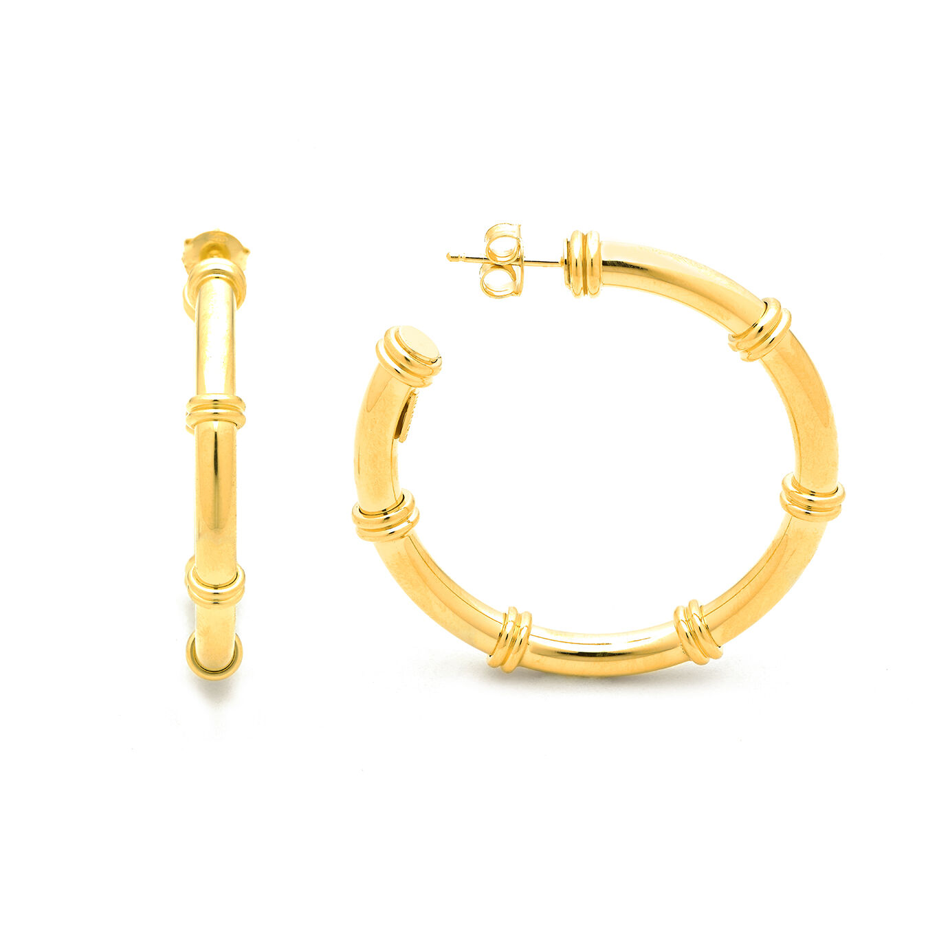 Jackie Big Earrings, Серьги-кольца из позолоченного серебра 925 пробы_image number 2_Giovanni Raspini