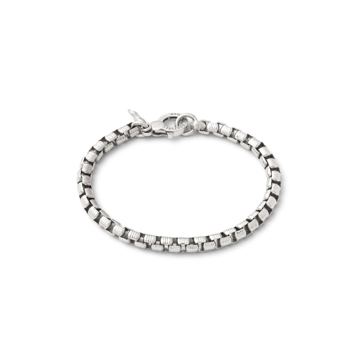 Striped Box Chain Bracelet, Bracelet in Sterling Silver_image number 0_Giovanni Raspini