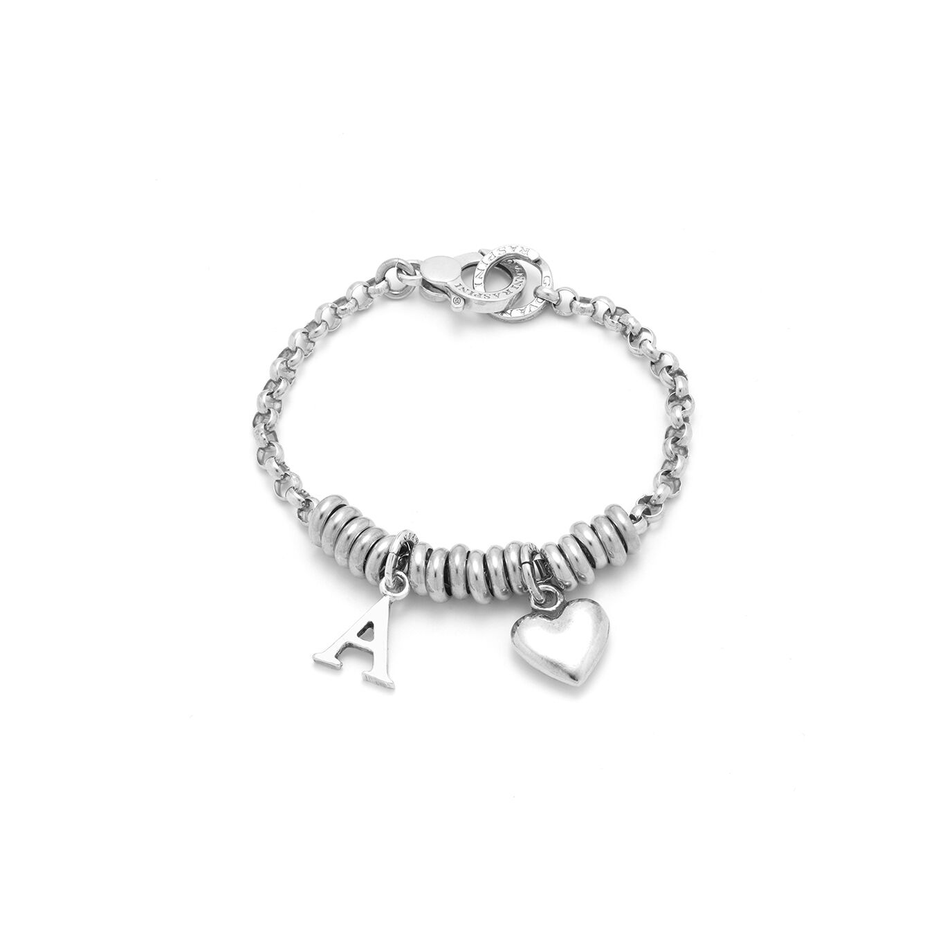 Pulsera Coraz&oacute;n con Letra A