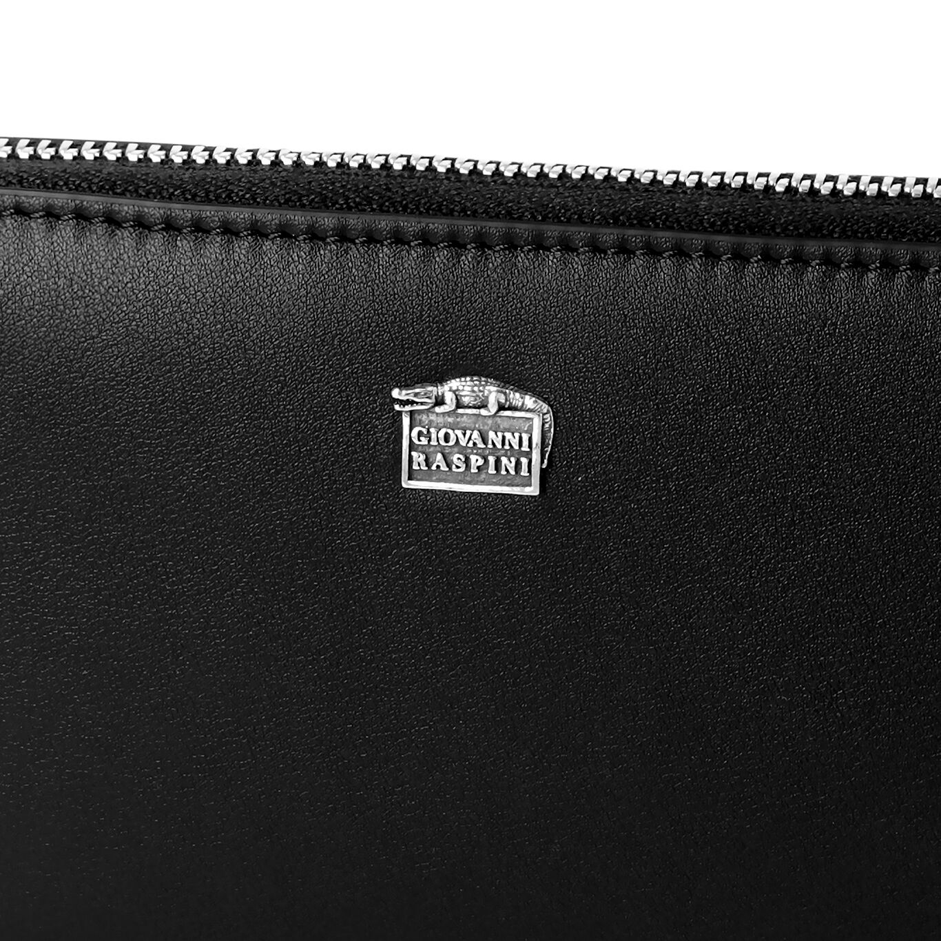 Large Smooth Leather Wallet with zip closure, Leather wallet with iconic sterling silver decoration_image number 4_Giovanni Raspini