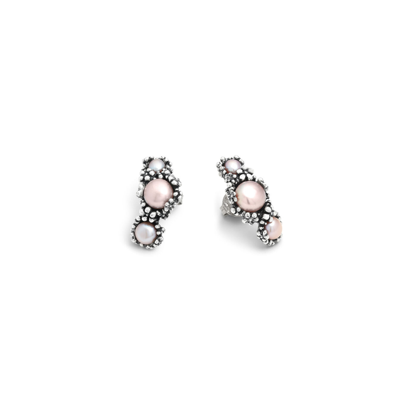 Boucles d'oreilles Blossom, grand mod&egrave;le, Boucles d'oreilles en argent massif et perles naturelles_image number 3_Giovanni Raspini