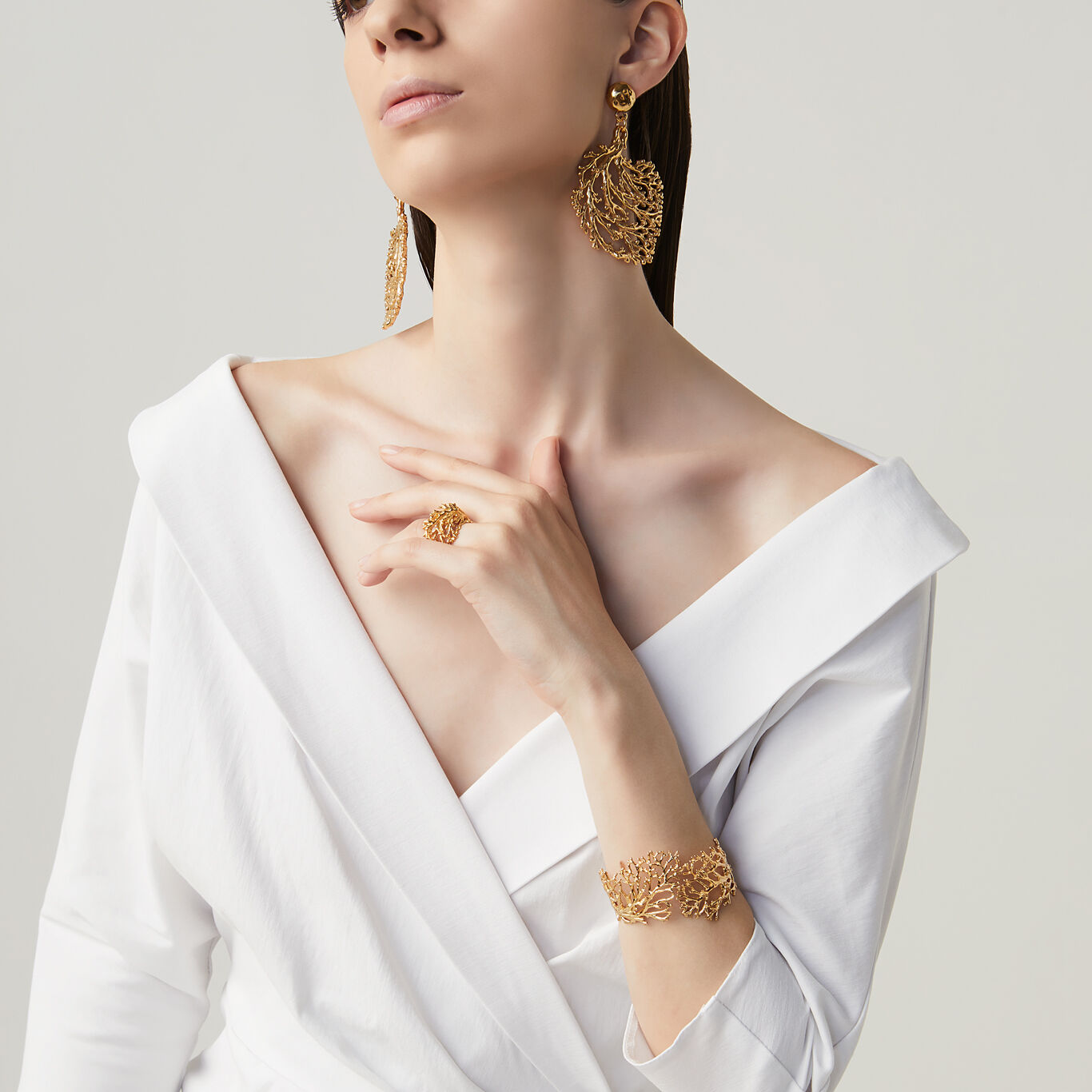 Coral Earrings, Earrings in 18k Gold Plated Sterling Silver_image number 2_Giovanni Raspini