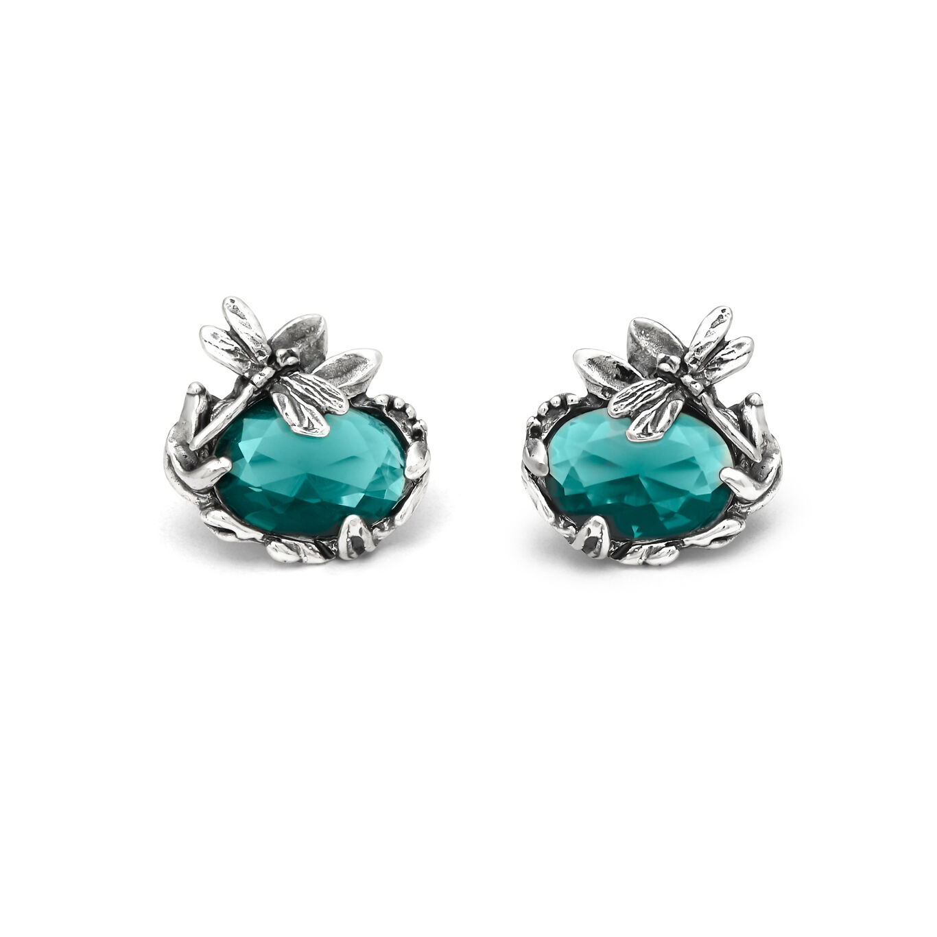 Ohrringe Libelle Eden, Ohrringe aus Silber 925 und smaragdfarbener Quarz_image number 0_Giovanni Raspini