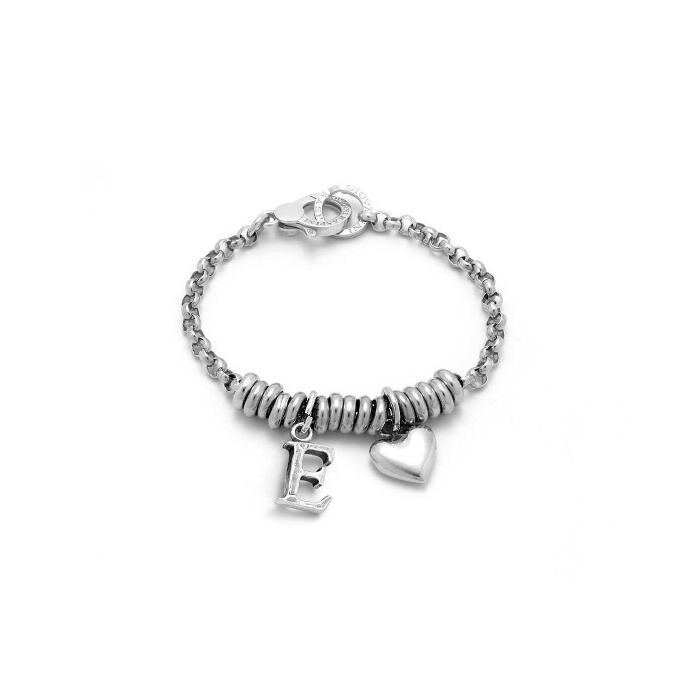 Pulsera Coraz&oacute;n con Letra E