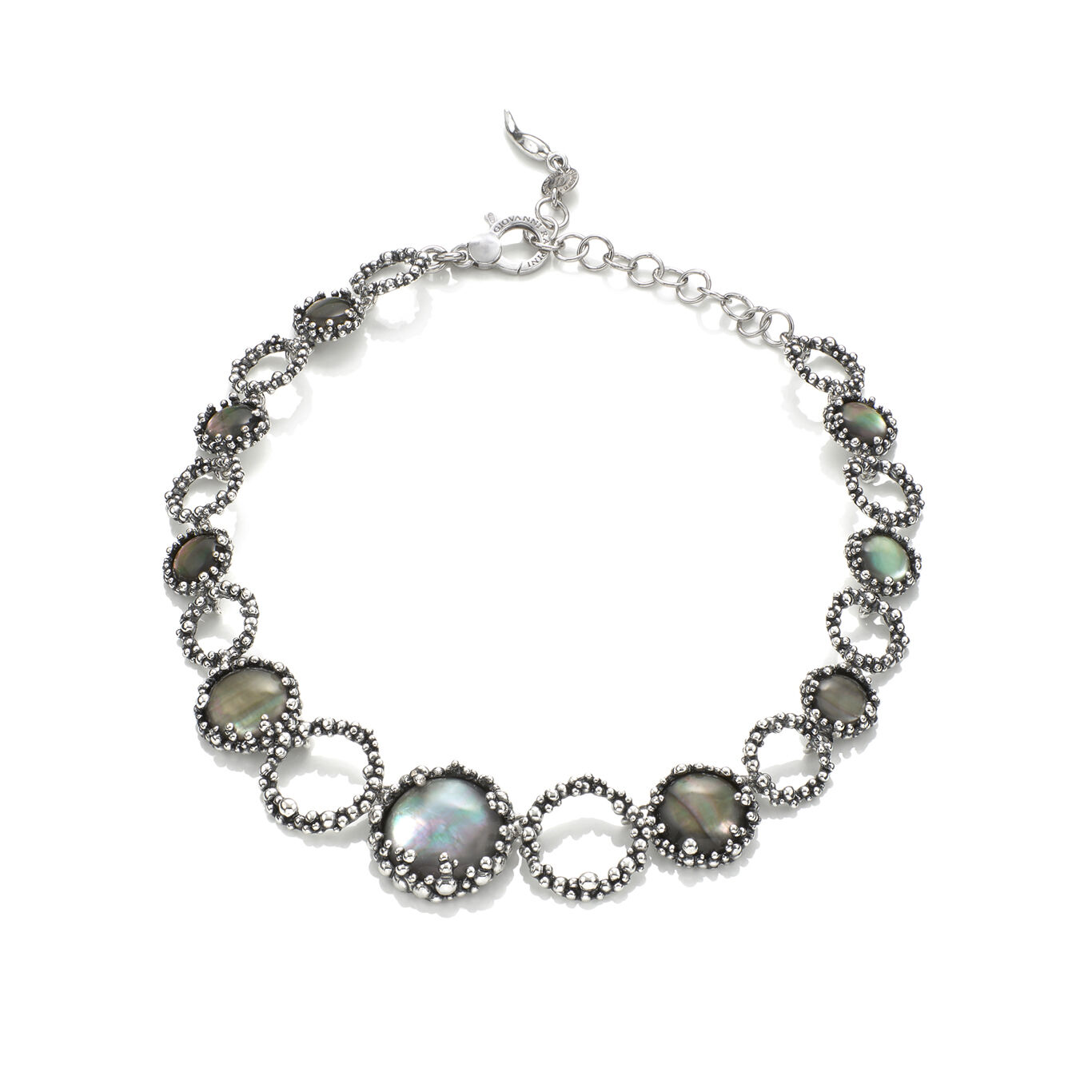 Maui Necklace, Necklace in Sterling Silver, mother of pearl and quartz_image number 0_Giovanni Raspini