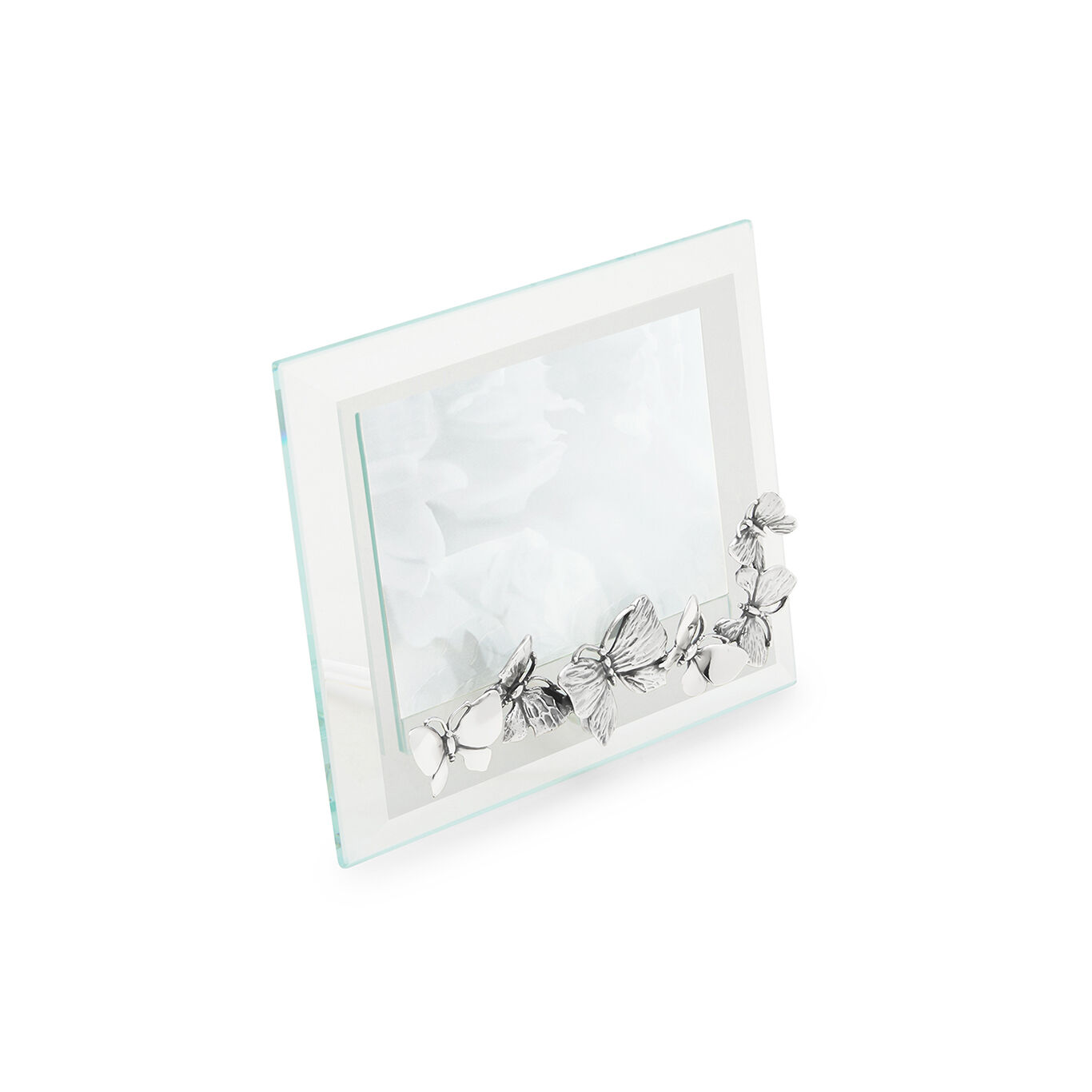Butterflies Medium Horizontal Light Frame, Bevelled glass and silver frame_image number 3_Giovanni Raspini