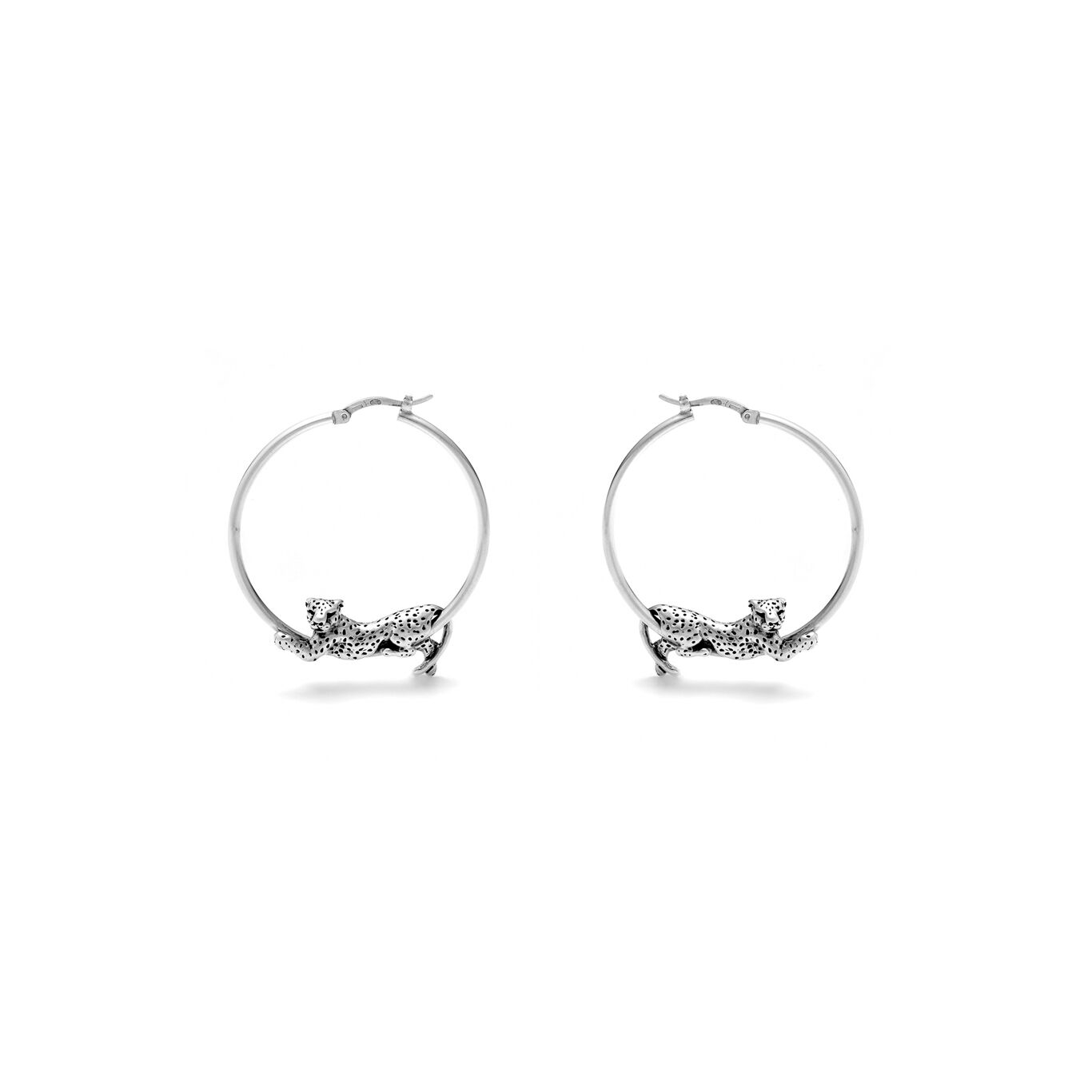 Leopard Hoop Earrings, Hoop Earrings in Sterling Silver_image number 2_Giovanni Raspini