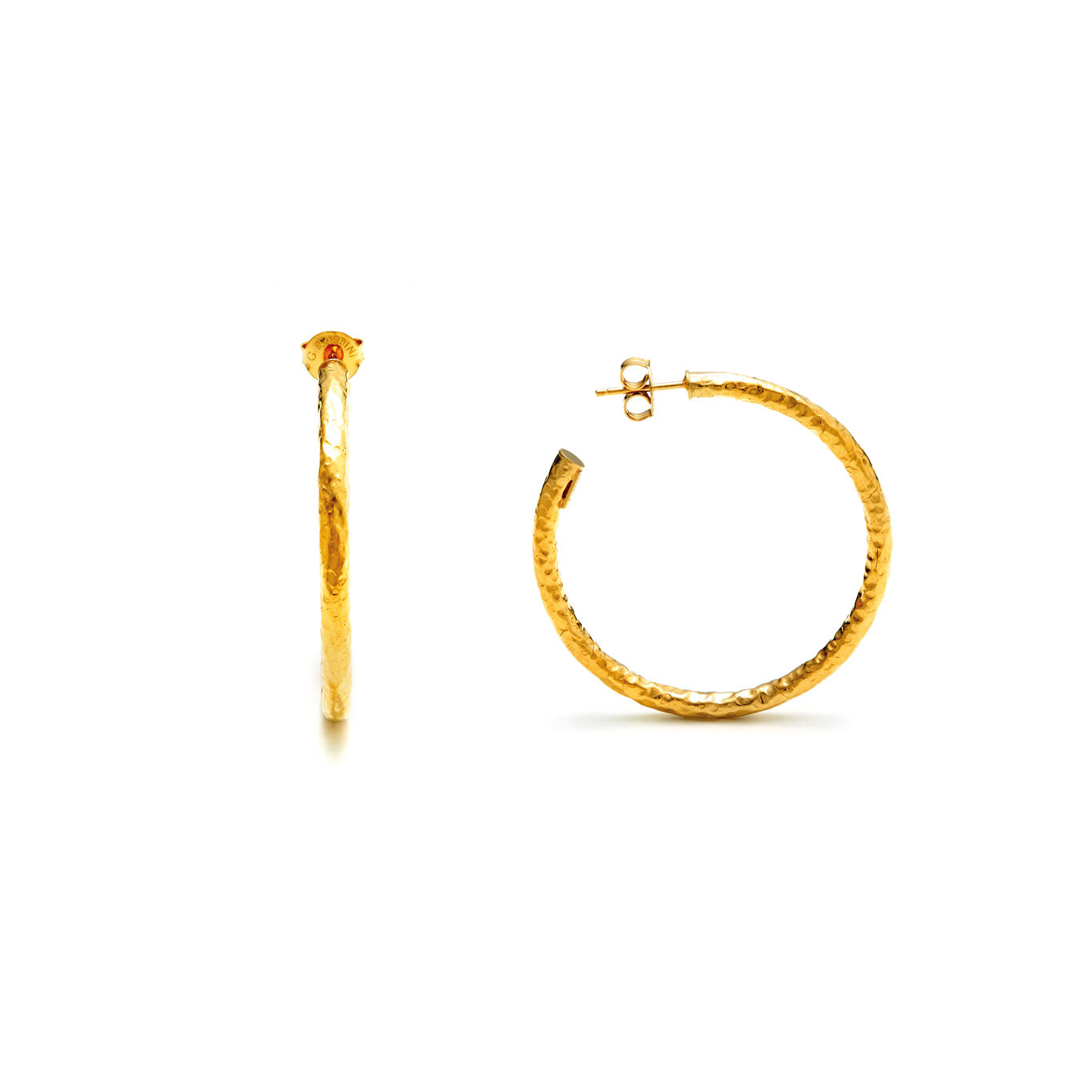 Rock Light Medium Earrings, Hoop Earrings in 18k Gold Plated Sterling Silver_image number 2_Giovanni Raspini