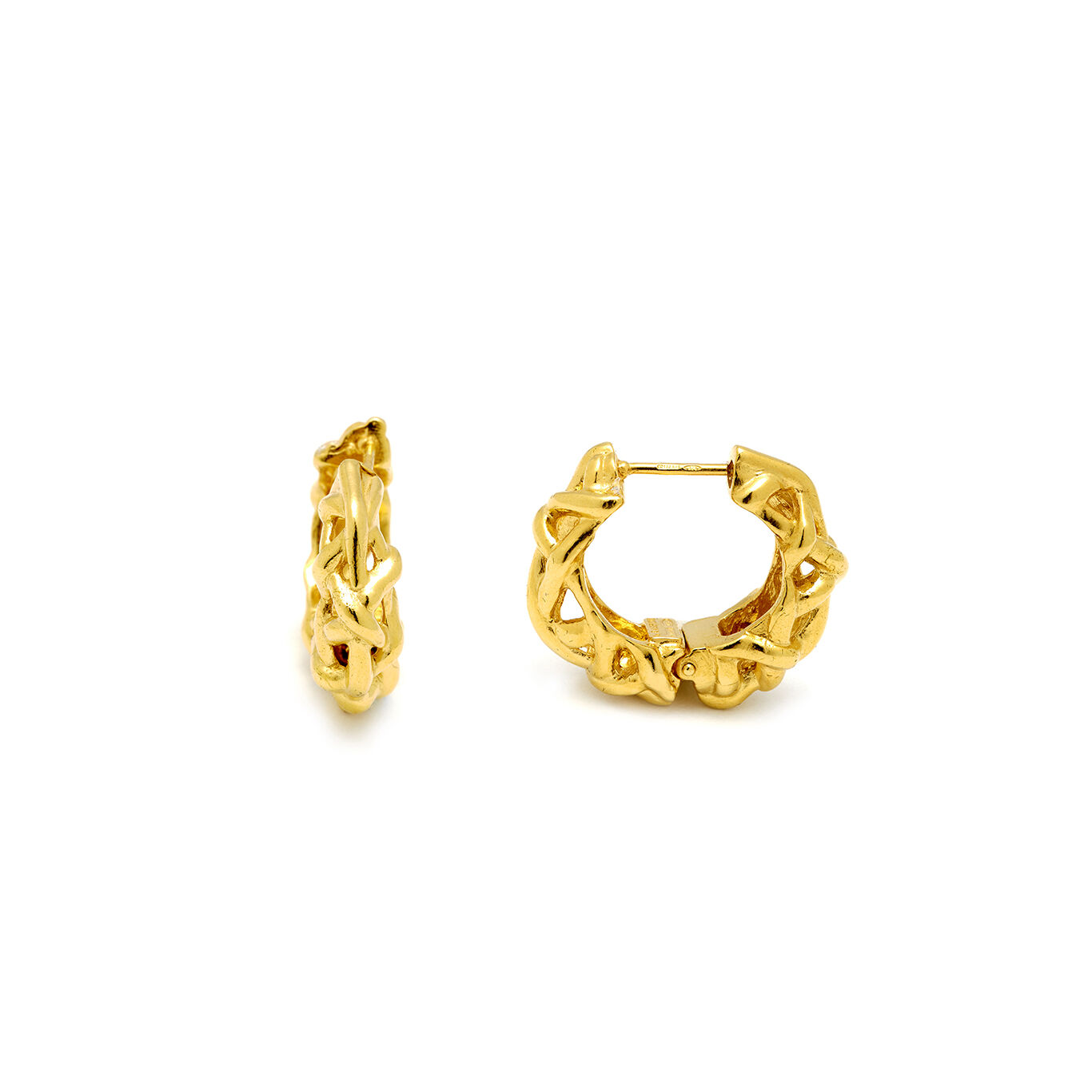 Ch&eacute;rie Earrings, Hoop Earrings in gold-plated Sterling Silver_image number 2_Giovanni Raspini