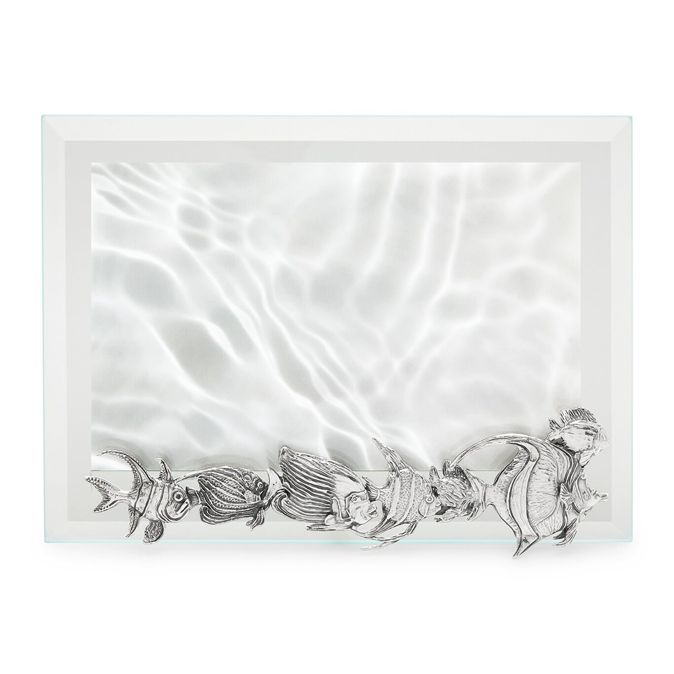 Fishes Medium Horizontal Light Frame, Bevelled glass and silver frame_image number 1_Giovanni Raspini