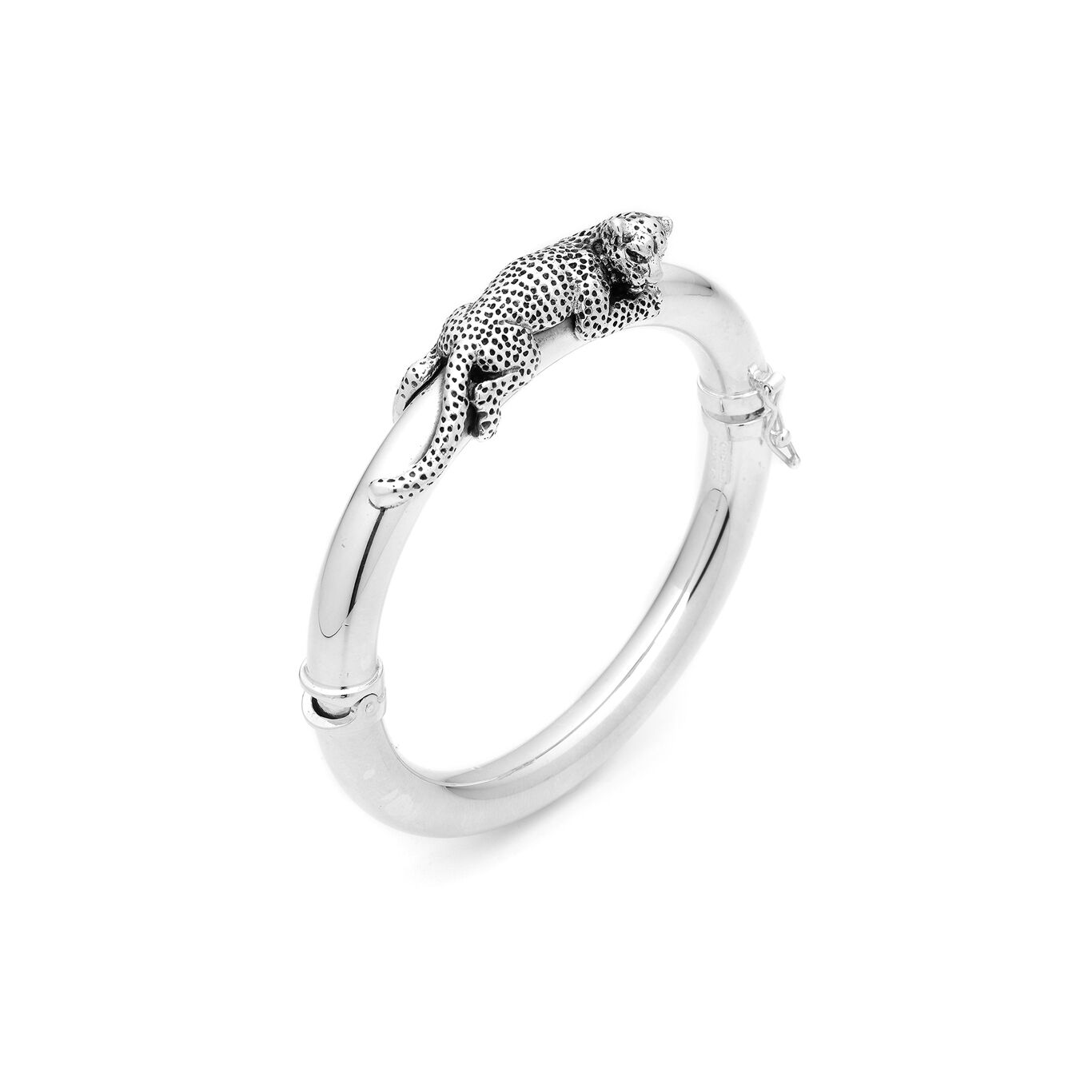 Leopard Bangle, Bracelet in Sterling Silver_image number 0_Giovanni Raspini