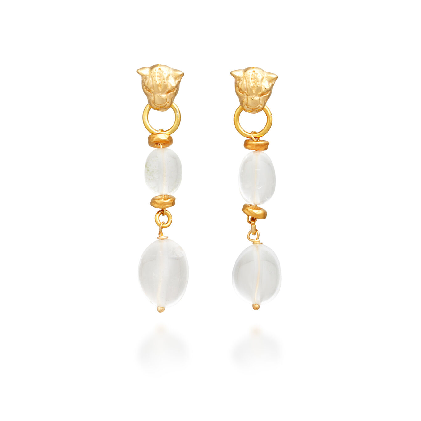 Leopard And Rock Crystal Earrings