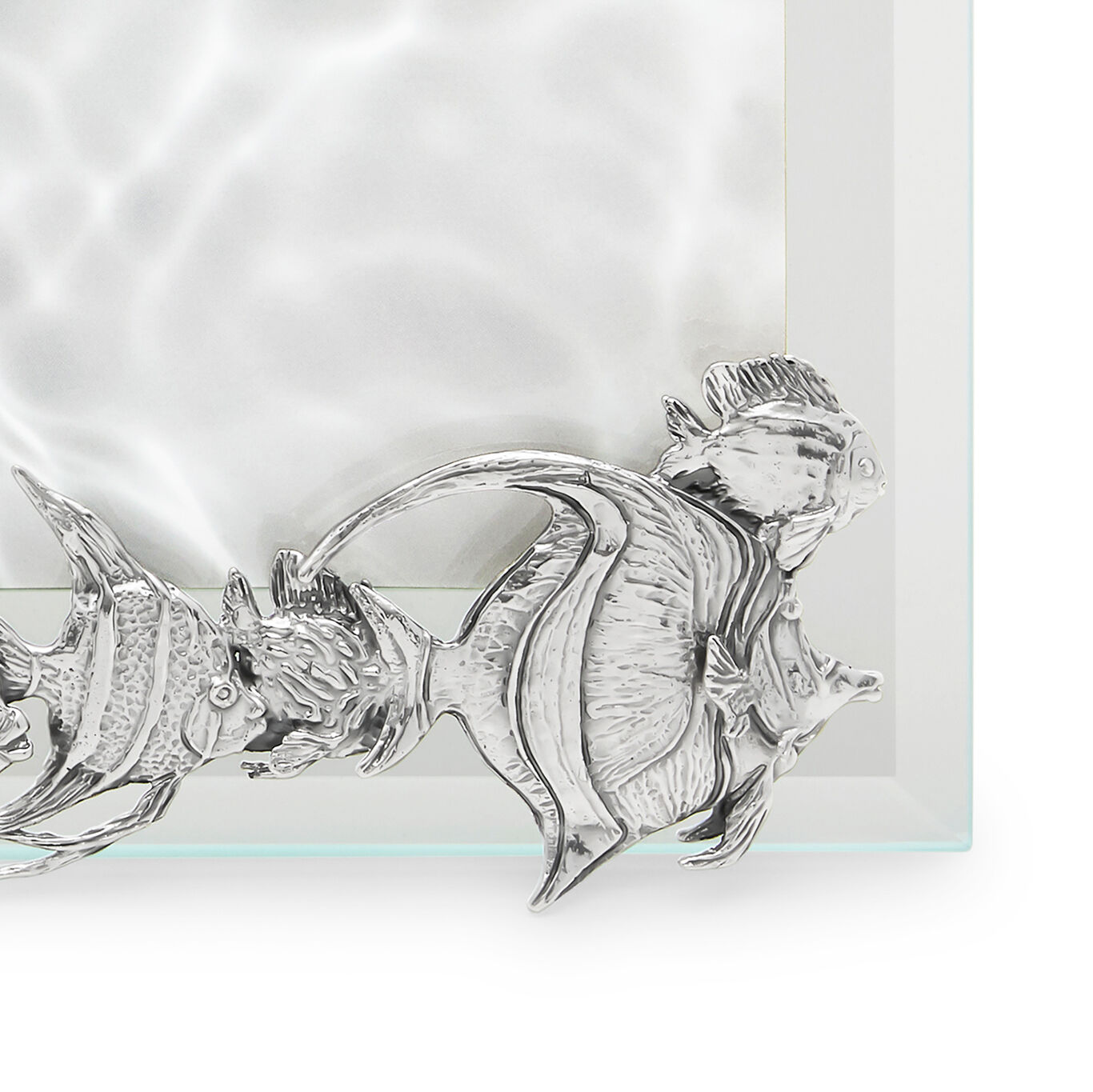 Cadre Encercl&eacute; Lumi&egrave;re Poissons Horizontal, Grand Mod&egrave;le, Cadre en argent et verre biseaut&eacute;_image number 3_Giovanni Raspini