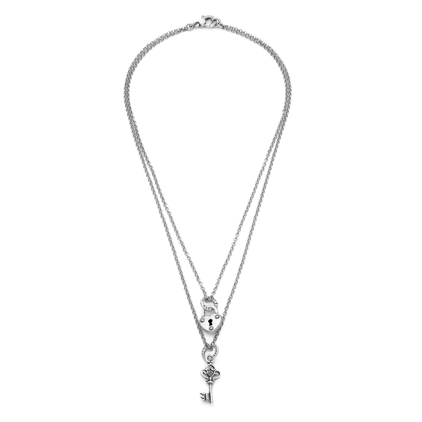 Halskette mit Vorh&auml;ngeschloss und Schl&uuml;ssel