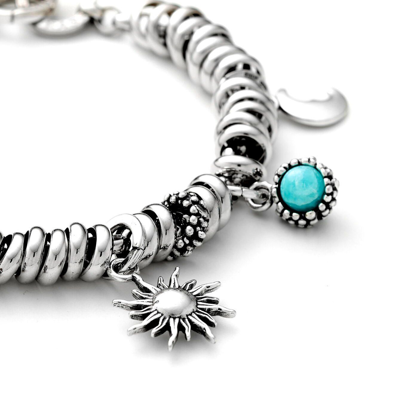 Amazonite Perlage Charm, Charm in Sterling Silver and amazonite_image number 1_Giovanni Raspini