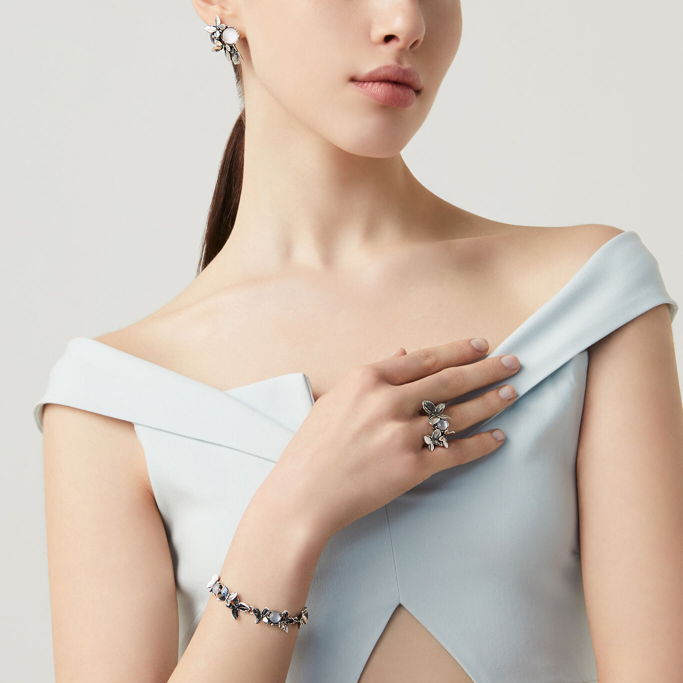 Armband Butterfly, Armband aus Silber 925, Perlmutt und  Quarz_image number 2_Giovanni Raspini