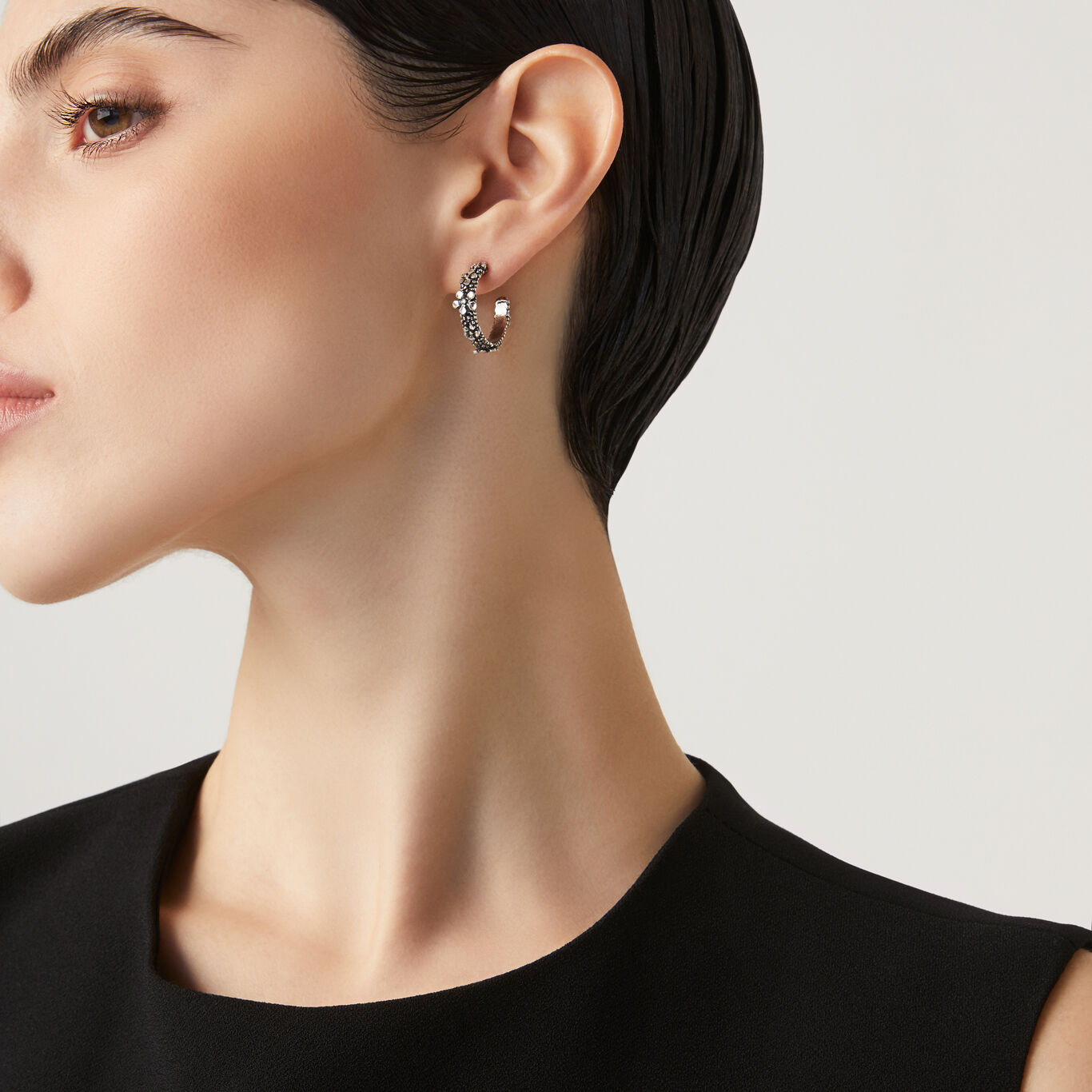 Wildflowers Hoop Earrings, Hoop Earrings in Sterling Silver_image number 1_Giovanni Raspini