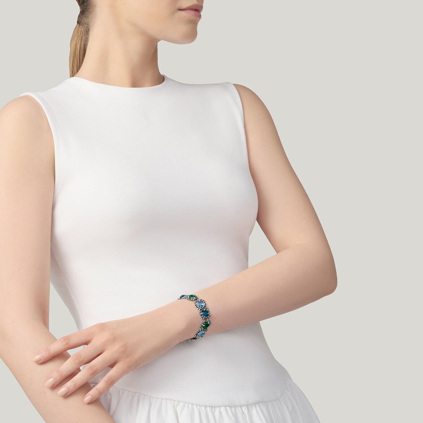 Armband Blue Ivy, Armband aus Silber 925 und farbige Kristalle_image number 1_Giovanni Raspini