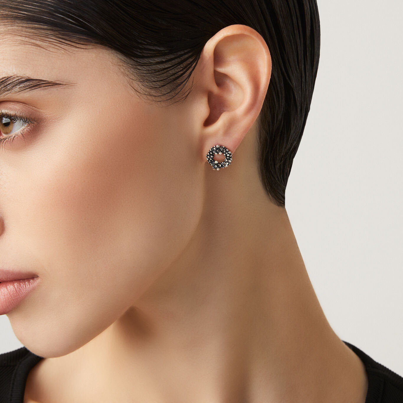 Boucles d'oreilles boutons Millefleurs, Boucles d'oreilles en argent massif_image number 1_Giovanni Raspini