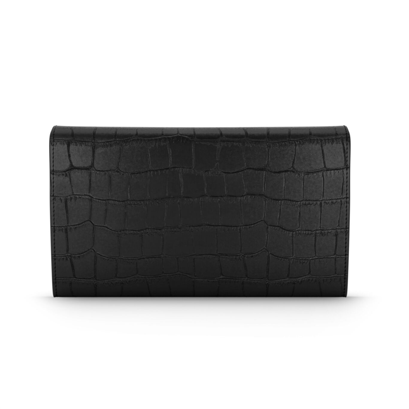 Portemonnaie Continental Jungle Krokoleder Schwarz, Geldb&ouml;rse aus Leder mit dekor aus bronzobianco_image number 3_Giovanni Raspini