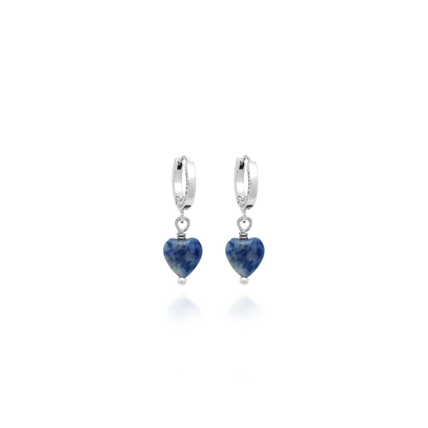 Ohrringe Huggie Herz Sodalith