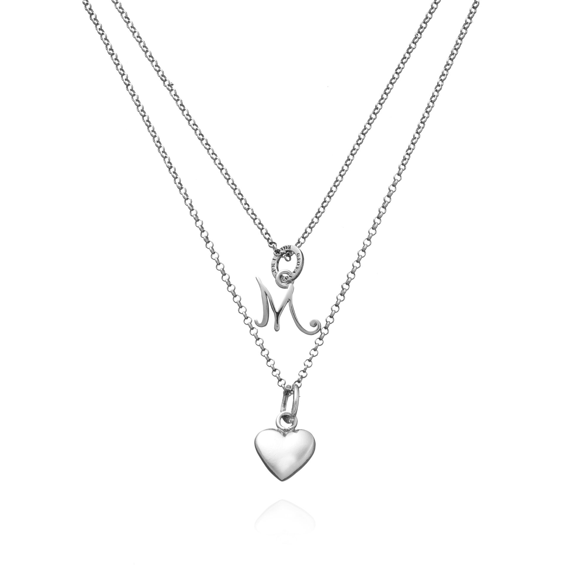 Heart and letter necklace clearance