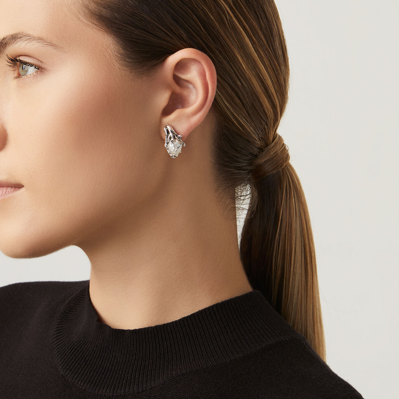 Southern Sea Small Earrings, Earrings in Sterling Silver and natural pearls_image number 1_Giovanni Raspini