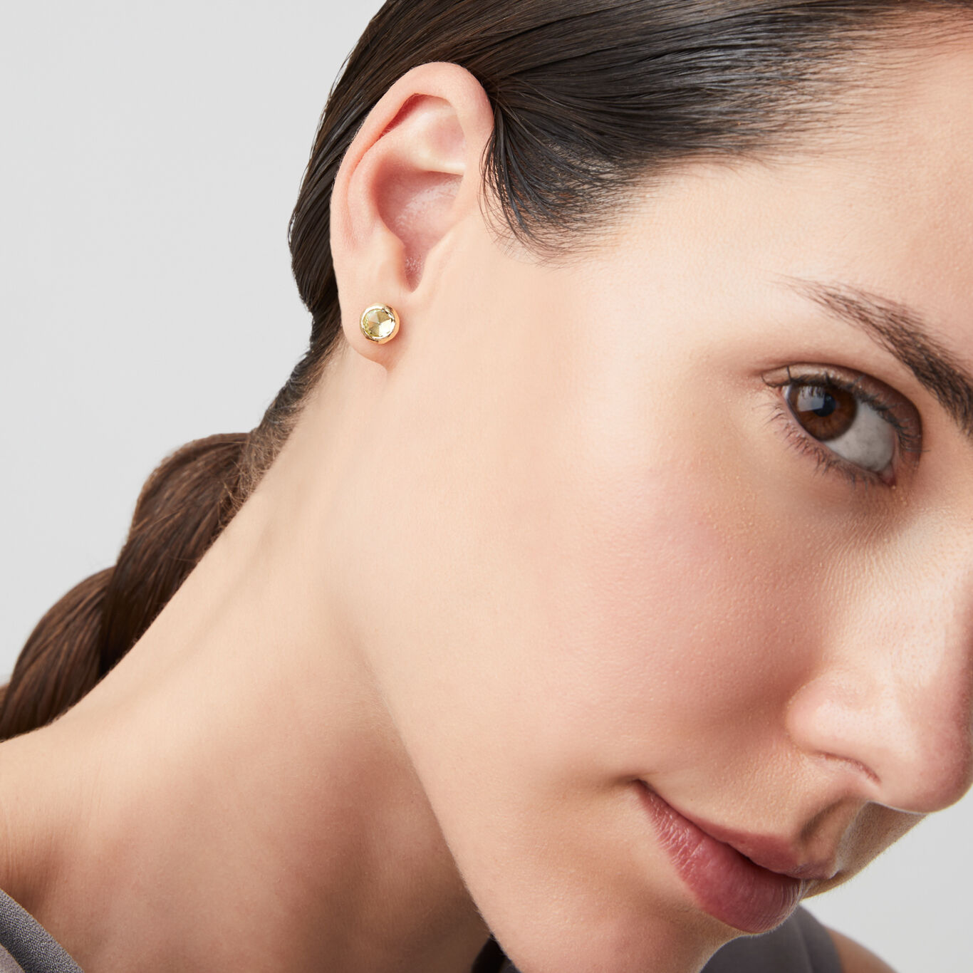 Boucles D&rsquo;Oreilles Loop Vert Citron, Petit Mod&egrave;le