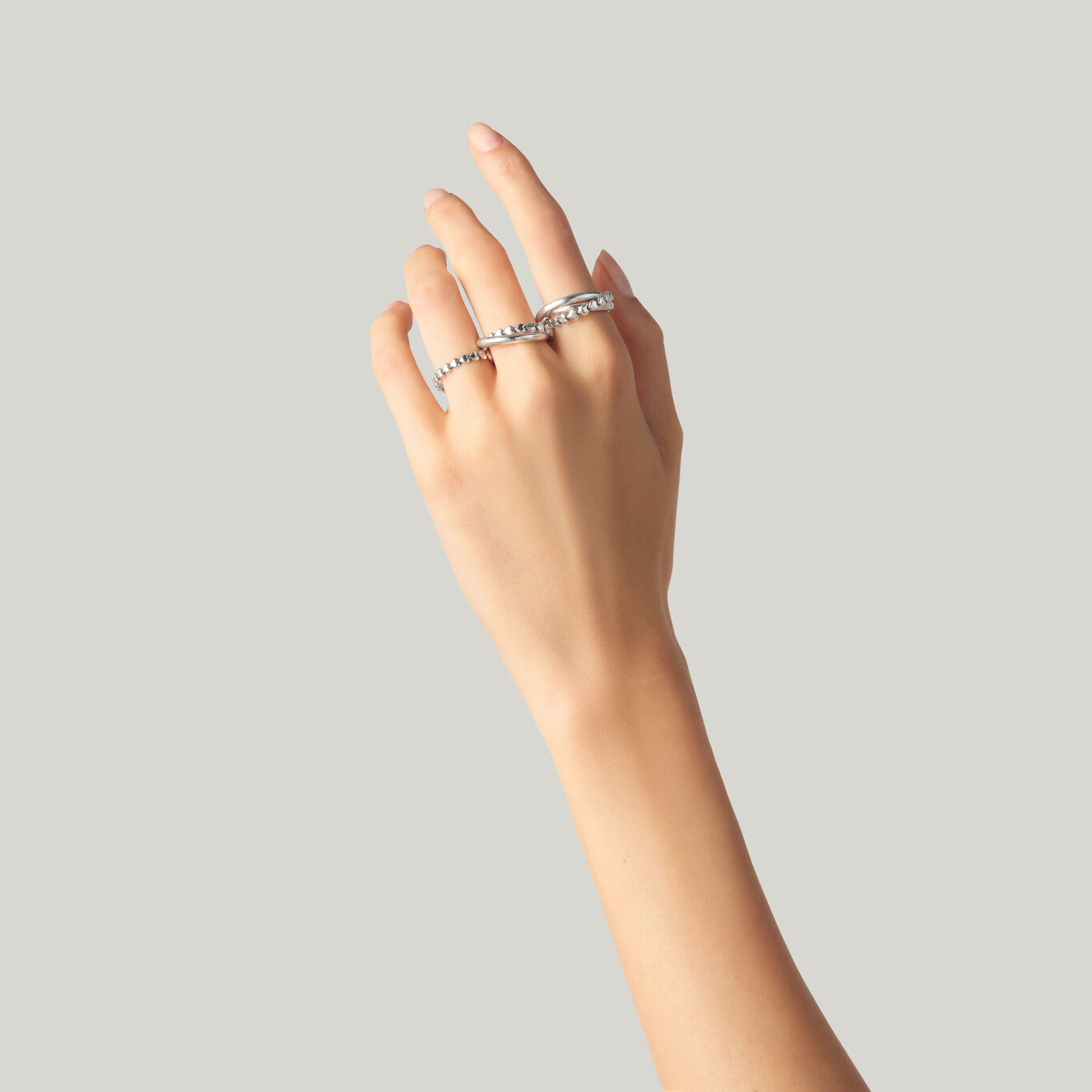 Hearts Double Ring, Ring in Sterling Silver_image number 2_Giovanni Raspini