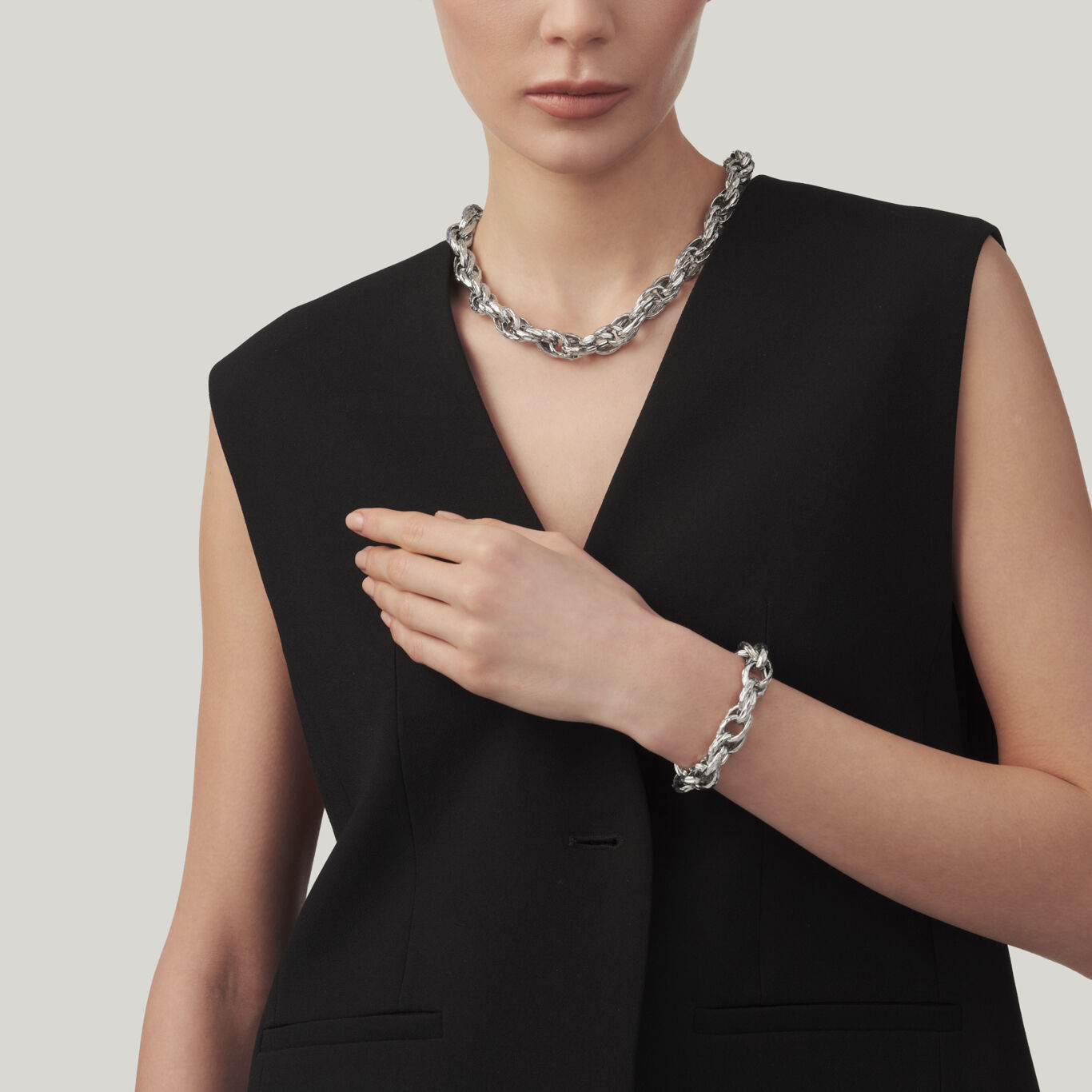 Sophie Necklace, Necklace in Sterling Silver_image number 2_Giovanni Raspini