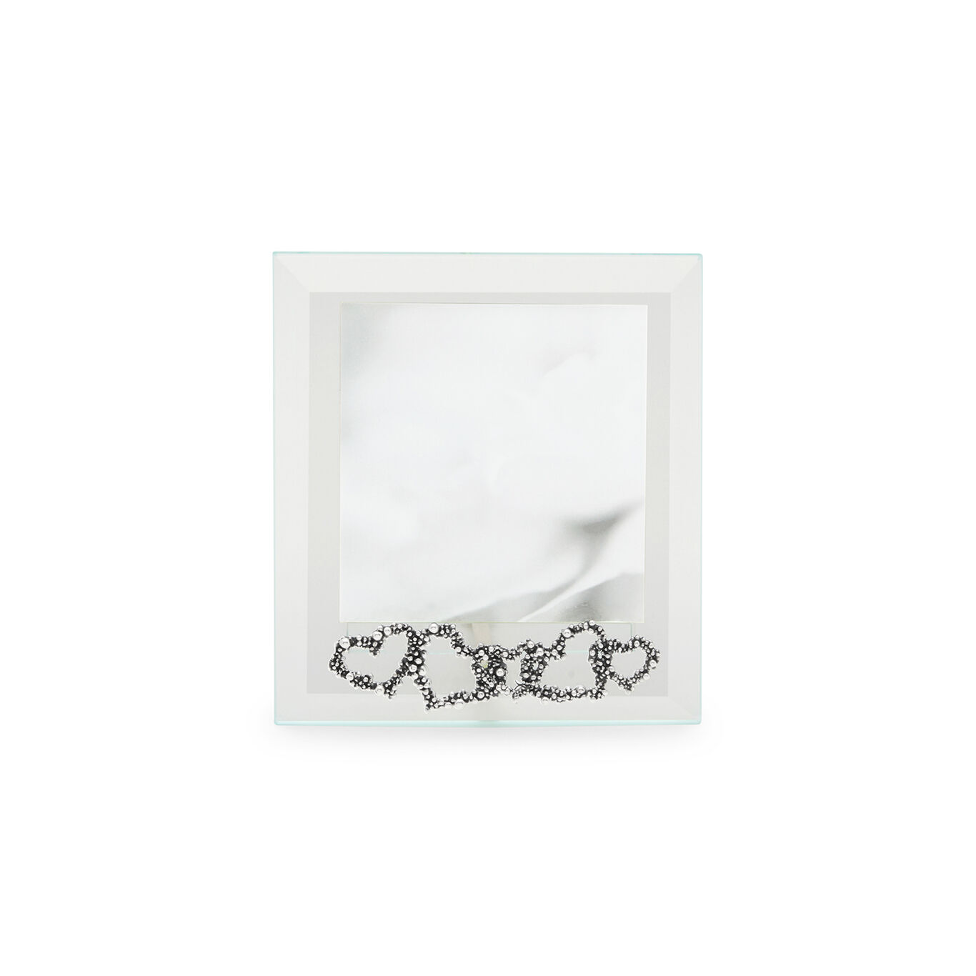 Perlage Hearts Small Light Frame, Bevelled glass and silver frame_image number 0_Giovanni Raspini