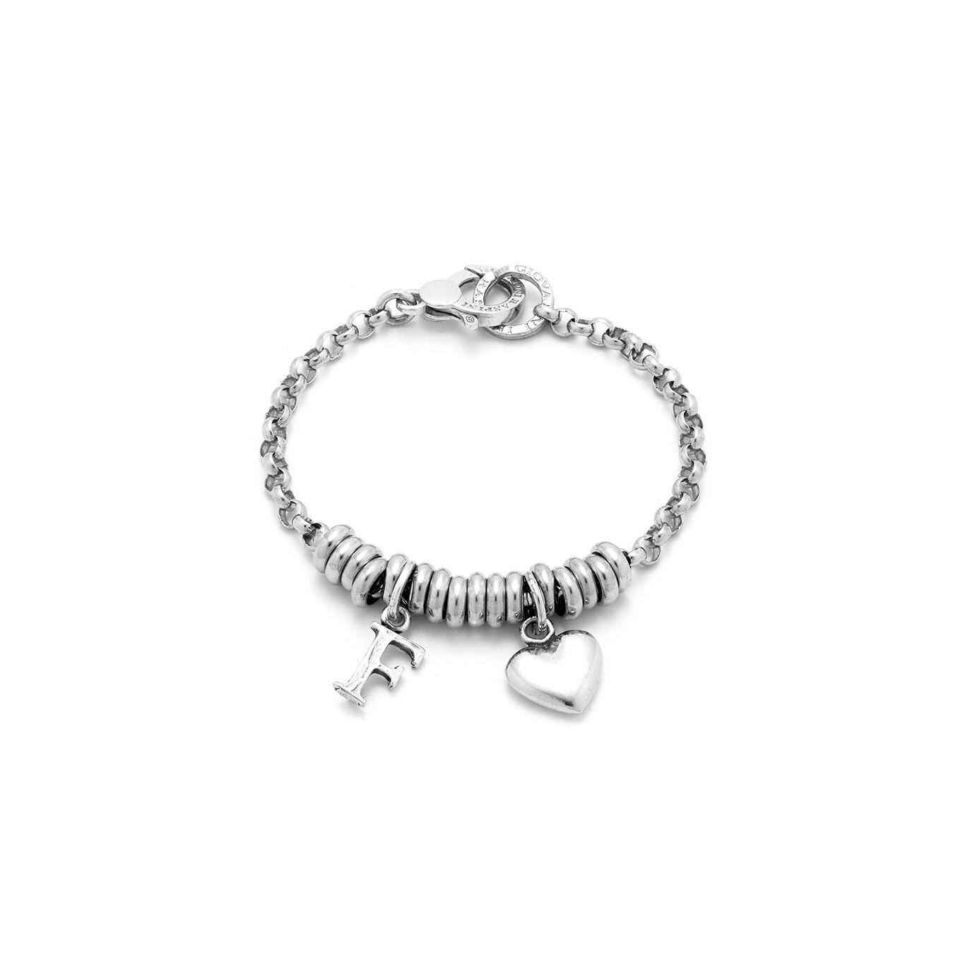 Bracelet with Heart and Letter F
